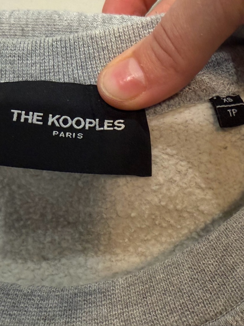 The Kooples Gray Fleece-Lined Crewneck Sweatshirt